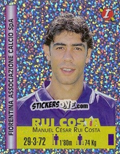 Cromo Manuel César Rui Costa - Euro Super Clubs 1999 - Panini