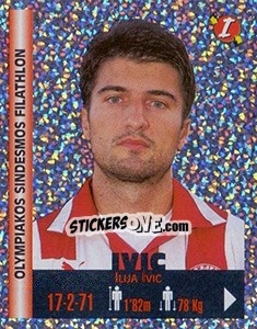 Cromo Ilija Ivic - Euro Super Clubs 1999 - Panini