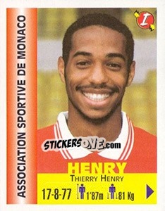 Sticker Thierry Henry - Euro Super Clubs 1999 n. 372 - Panini
