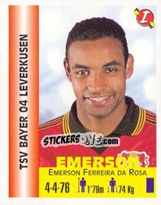 Sticker Emerson Ferreira da Rosa - Euro Super Clubs 1999 - Panini