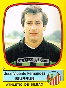 Cromo José Vicente Fernández Biurrun - Liga Spagnola 1988-1989 - Panini