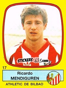 Sticker Ricardo Mendiguren - Liga Spagnola 1988-1989 n. 17 - Panini