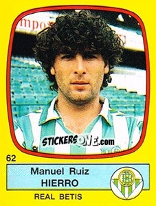 Sticker Manuel Ruiz Hierro - Liga Spagnola 1988-1989 n. 62 - Panini