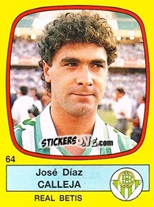 Cromo José Díaz Calleja - Liga Spagnola 1988-1989 - Panini