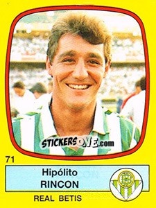 Sticker Hipólito Rincon - Liga Spagnola 1988-1989 n. 71 - Panini