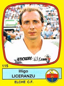 Figurina Iñigo Liceranzu - Liga Spagnola 1988-1989 - Panini