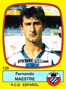 Sticker Fernando Maestre - Liga Spagnola 1988-1989 n. 135 - Panini
