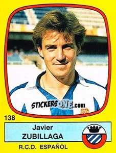 Cromo Javier Zubillaga - Liga Spagnola 1988-1989 - Panini