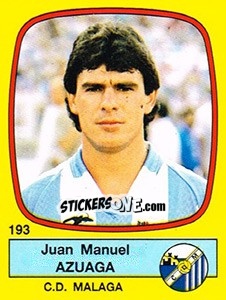 Cromo Juan Manuel Azuaga - Liga Spagnola 1988-1989 - Panini