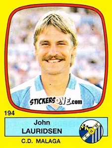 Cromo John Lauridsen - Liga Spagnola 1988-1989 - Panini