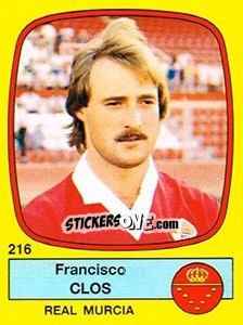 Figurina Francisco Clos - Liga Spagnola 1988-1989 - Panini