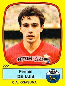 Cromo Fermín De Luis - Liga Spagnola 1988-1989 - Panini