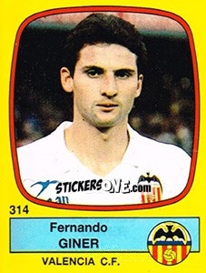 Sticker Fernando Giner - Liga Spagnola 1988-1989 n. 314 - Panini