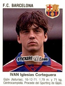 Sticker Iván Iglesias Corteguera (Futbol Club Barcelona) - Liga Spagnola 1993-1994 n. 371 - Panini