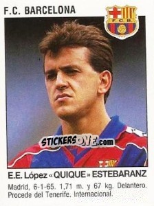 Sticker Juan Enrique "Quique" Estebaranz López (Futbol Club Barcelona)