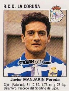 Cromo Javier Manjarín Pereda (Real Club Deportivo De La Coruña) - Liga Spagnola 1993-1994 - Panini