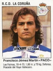 Cromo Francisco "Paco" Jémez Martín (Real Club Deportivo De La Coruña)