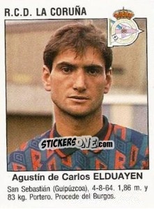 Sticker Agustín De Carlos Elduayen (Real Club Deportivo De La Coruña) - Liga Spagnola 1993-1994 n. 381 - Panini