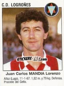 Cromo Juan Carlos Mandiá Lorenzo (Club Deportivo Logroñes) - Liga Spagnola 1993-1994 - Panini