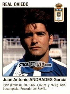 Cromo Juan Antonio Andrades Garcia (Real Oviedo) - Liga Spagnola 1993-1994 - Panini