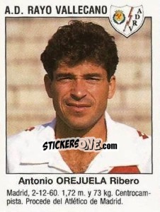 Sticker Antonio José Orejuela Rivero (A.D. Rayo Vallecano) - Liga Spagnola 1993-1994 n. 395 - Panini