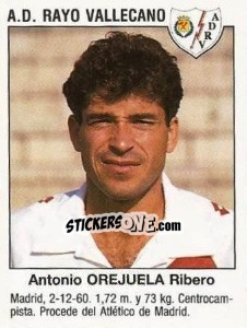 Cromo Antonio José Orejuela Rivero (A.D. Rayo Vallecano)