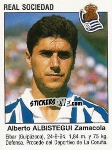 Sticker Alberto Albístegi Zamakola (Real Sociedad) - Liga Spagnola 1993-1994 - Panini