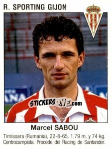 Cromo Marcel Sabou (Real Sporting De Gijon) - Liga Spagnola 1993-1994 - Panini