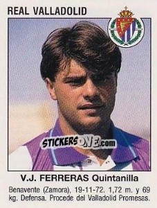 Cromo Víctor Javier Ferreras Quintanilla (Real Valladolid) - Liga Spagnola 1993-1994 - Panini
