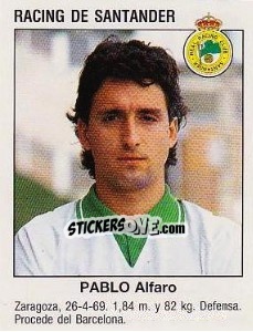 Cromo Pablo Alfaro Armengot (Real Racing Club De Santander) - Liga Spagnola 1993-1994 - Panini