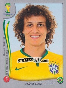 Sticker David Luiz - FIFA World Cup Brazil 2014. Platinum edition n. 36 - Panini
