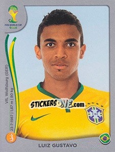 Sticker Luiz Gustavo - FIFA World Cup Brazil 2014. Platinum edition - Panini