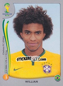 Sticker Willian - FIFA World Cup Brazil 2014. Platinum edition n. 46 - Panini