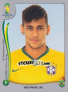 Sticker Neymar Jr. - FIFA World Cup Brazil 2014. Platinum edition n. 48 - Panini