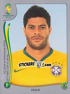 Figurina Hulk - FIFA World Cup Brazil 2014. Platinum edition - Panini