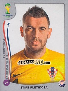 Cromo Stipe Pletikosa - FIFA World Cup Brazil 2014. Platinum edition - Panini