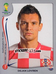 Sticker Dejan Lovren - FIFA World Cup Brazil 2014. Platinum edition n. 57 - Panini