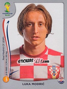 Sticker Luka Modric - FIFA World Cup Brazil 2014. Platinum edition n. 62 - Panini