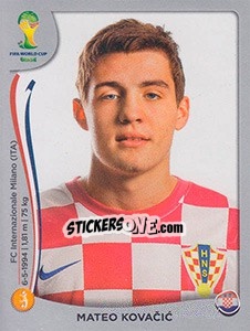 Sticker Mateo Kovacic - FIFA World Cup Brazil 2014. Platinum edition - Panini