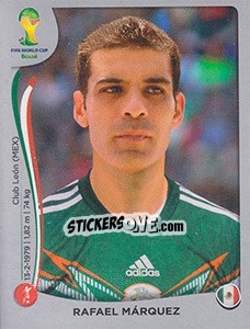 Sticker Rafael Márquez - FIFA World Cup Brazil 2014. Platinum edition - Panini