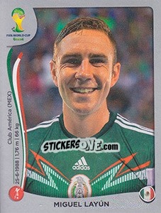 Sticker Miguel Layún - FIFA World Cup Brazil 2014. Platinum edition n. 76 - Panini