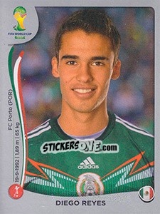 Sticker Diego Reyes - FIFA World Cup Brazil 2014. Platinum edition n. 78 - Panini