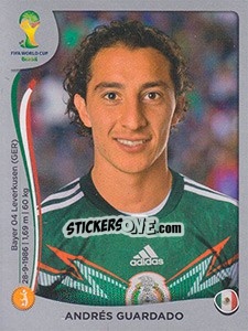 Sticker Andrés Guardado - FIFA World Cup Brazil 2014. Platinum edition n. 79 - Panini