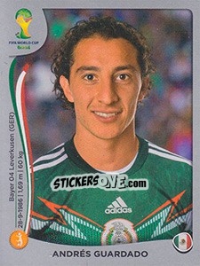 Cromo Andrés Guardado - FIFA World Cup Brazil 2014. Platinum edition - Panini