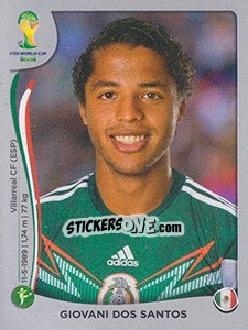 Sticker Giovani Dos Santos - FIFA World Cup Brazil 2014. Platinum edition n. 83 - Panini