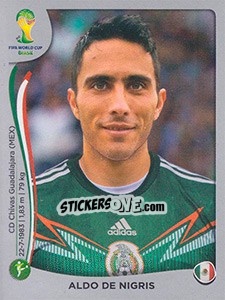 Sticker Aldo De Nigris - FIFA World Cup Brazil 2014. Platinum edition - Panini