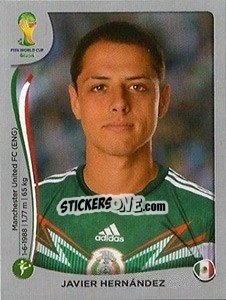 Sticker Javier Hernández - FIFA World Cup Brazil 2014. Platinum edition n. 85 - Panini
