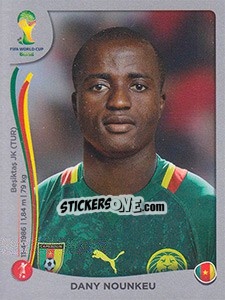 Sticker Dany Nounkeu - FIFA World Cup Brazil 2014. Platinum edition n. 94 - Panini