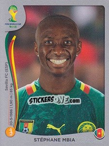 Sticker Stéphane Mbia - FIFA World Cup Brazil 2014. Platinum edition n. 98 - Panini