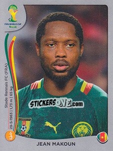 Sticker Jean Makoun - FIFA World Cup Brazil 2014. Platinum edition n. 101 - Panini